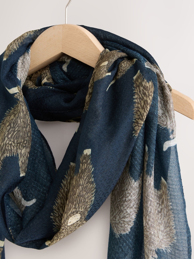Navy Hamish Print Lightweight Scarf - Image 2 of 3
