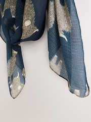 Navy Hamish Print Lightweight Scarf - Image 3 of 3