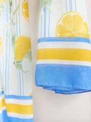 Blue/White Stripe with Lemon Motif - Leichter Schal - Bild 3 von 3