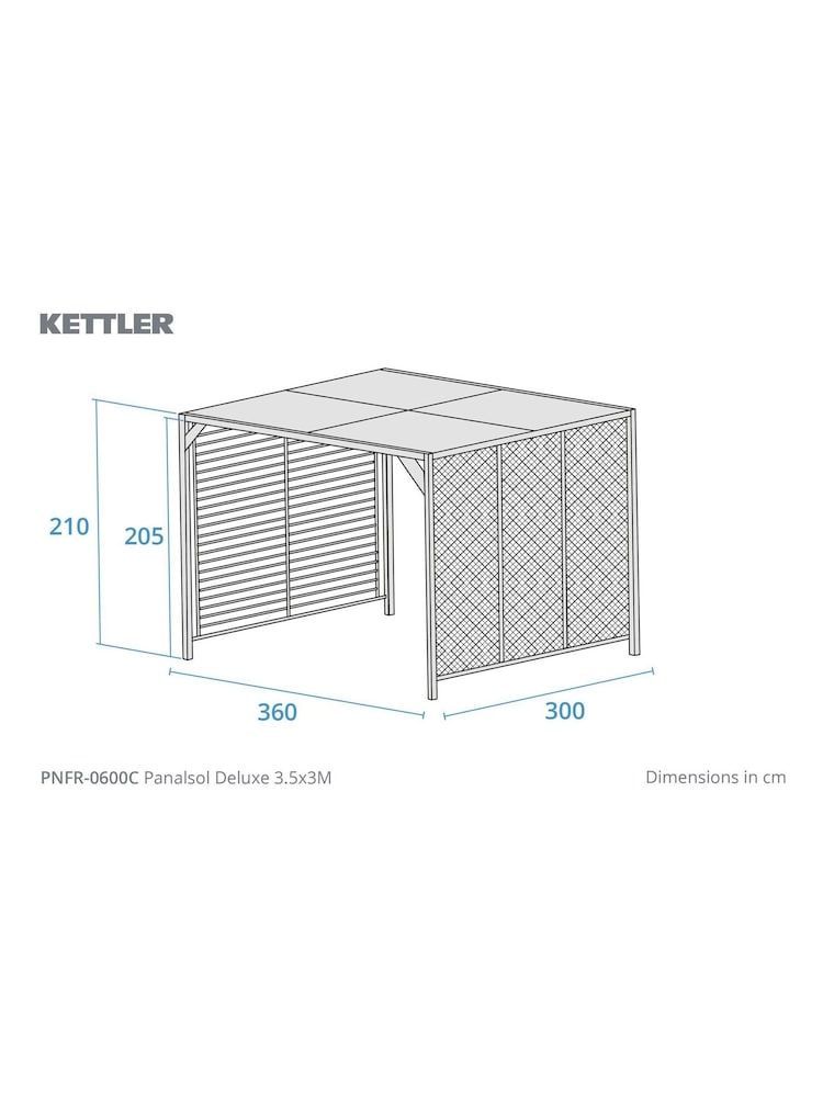 Kettler Grey Garden Panalsol Deluxe Pagoda 3.5m x 3m - Image 3 of 3