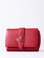 Lakeland Leather Red Medium Icon Stud Tab Purse - Image 1 of 5