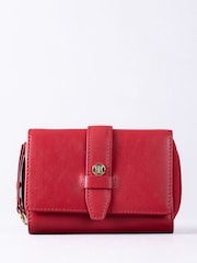 Lakeland Leather Red Medium Icon Stud Tab Purse - Image 2 of 5