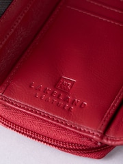 Lakeland Leather Red Medium Icon Stud Tab Purse - Image 5 of 5