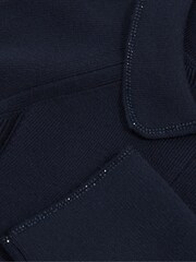 Reiss Navy Zadie Embellished Collar Knitted Dress - Image 4 of 4