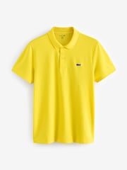 Lacoste Regular Fit Yellow Cotton Blend Ottoman Polo Shirt - Image 1 of 1