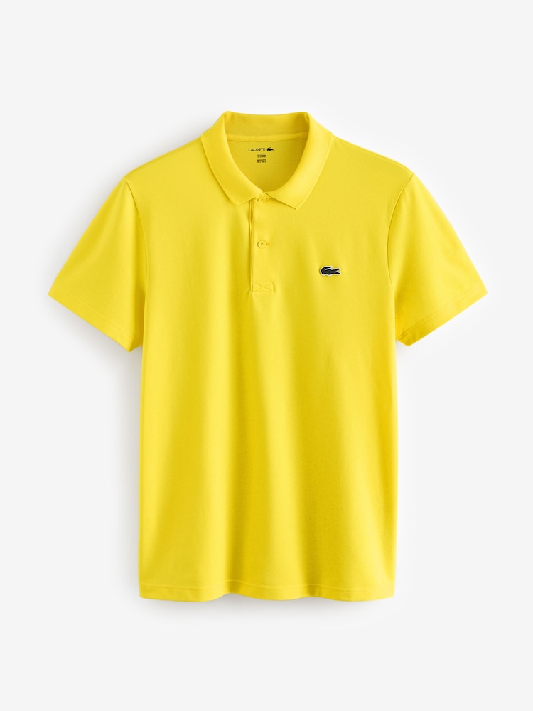 Lacoste Regular Fit Yellow Cotton Blend Ottoman Polo Shirt - Image 1 of 1