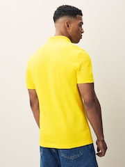 Lacoste Regular Fit Yellow Cotton Blend Ottoman Polo Shirt - Image 2 of 5