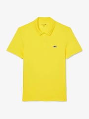 Lacoste Regular Fit Yellow Cotton Blend Ottoman Polo Shirt - Image 4 of 5