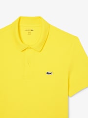 Lacoste Regular Fit Yellow Cotton Blend Ottoman Polo Shirt - Image 5 of 5