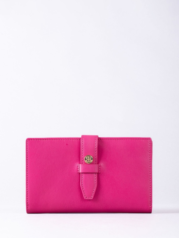 Lakeland Leather Pink Light Large Icon Stud Tab Purse - Image 2 of 5