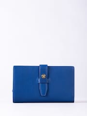 Lakeland Leather Blue Light Large Icon Stud Tab Purse - Image 1 of 4