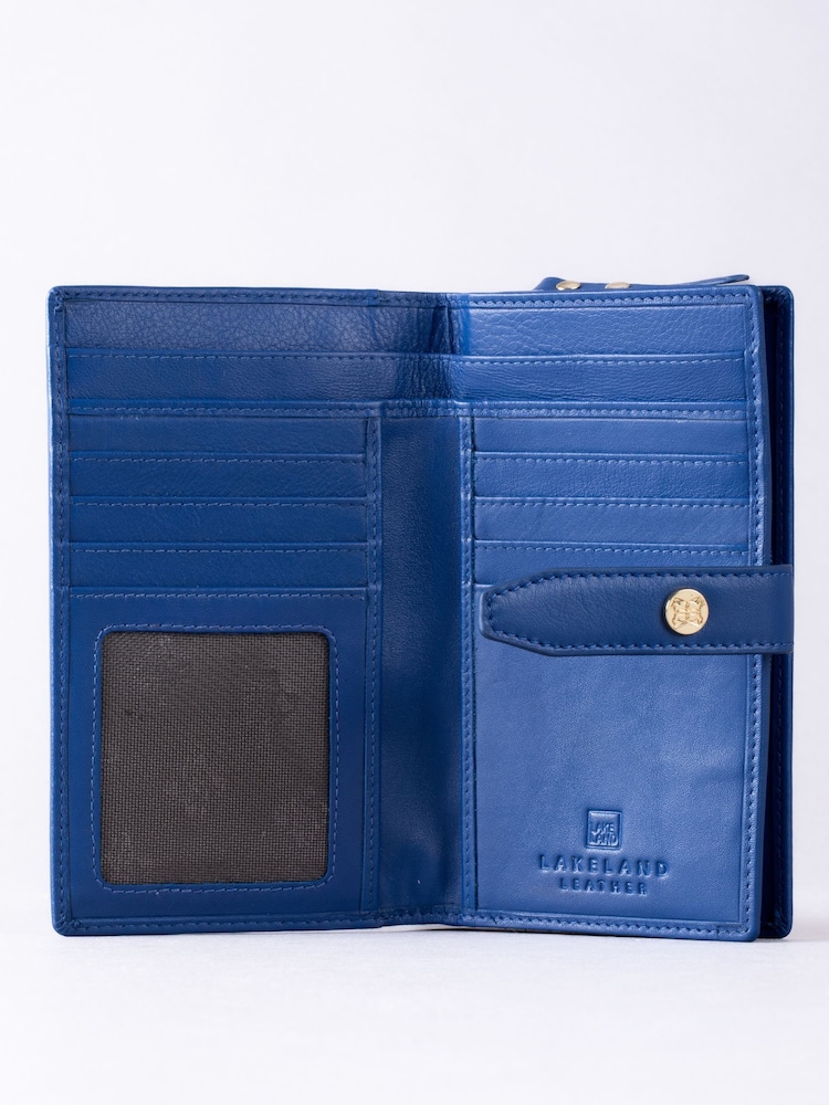Lakeland Leather Blue Light Large Icon Stud Tab Purse - Image 3 of 4