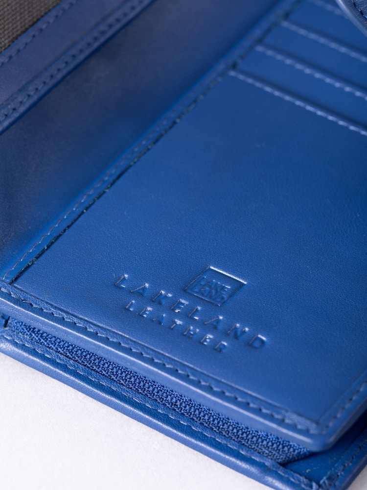 Lakeland Leather Blue Light Large Icon Stud Tab Purse - Image 4 of 4