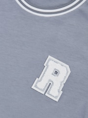 Airforce Blue - Reiss Palmers Cotton Letter Patch T-Shirt - Bild 4 von 4