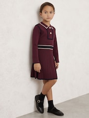 Reiss Berry Freya Piped Knitted Skater Dress - Image 3 of 4
