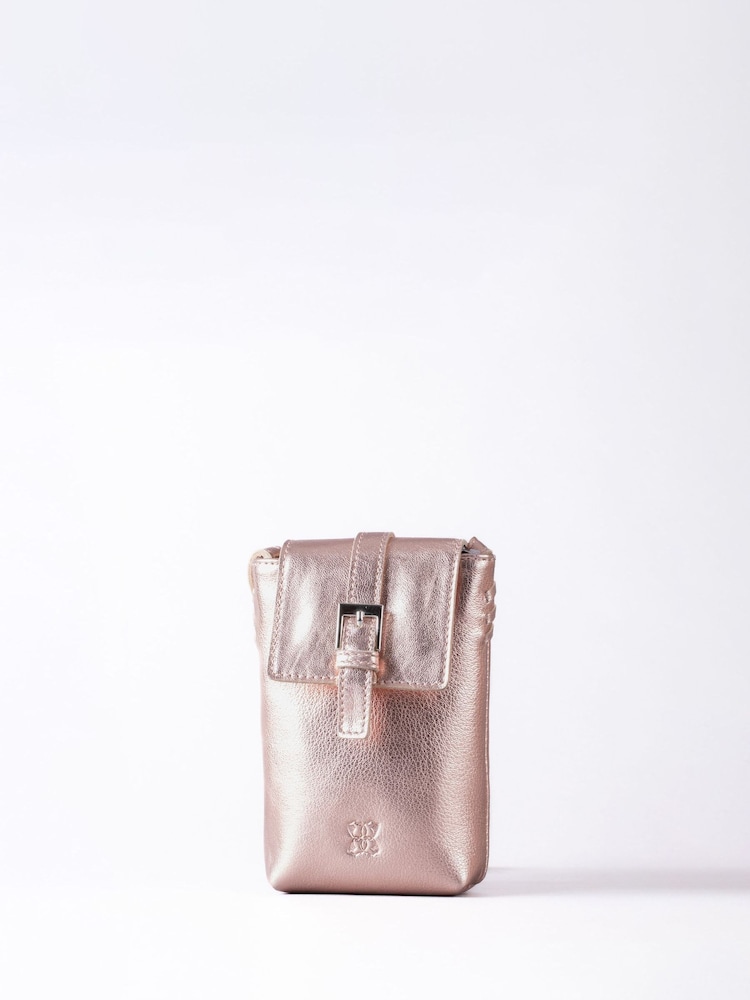 Lakeland Leather Metallic Tarnly Cross-Body Phone Pouch Bag - Image 1 of 7