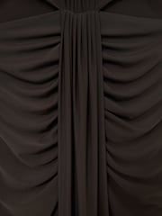 Reiss Grape Daniella Sheer Ruched Maxi Dress - Image 5 of 5