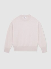 Reiss Pink Misha 100% Brushed Cashmere Crew Neck Jumper - Image 2 of 6