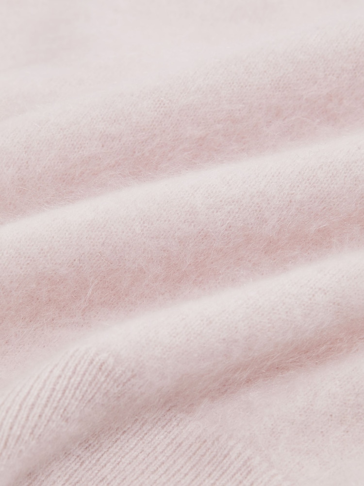 Reiss Pink Misha 100% Brushed Cashmere Crew Neck Jumper - Image 6 of 6
