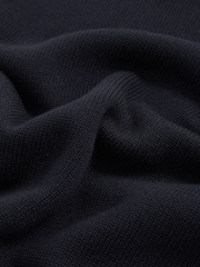 Reiss Navy Anita Cotton And Wool Crew-Neck Top - Image 6 of 6