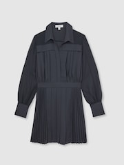 Reiss Giselle Pleated Sheer-Sleeve Mini Dress - Imagem 2 de 6
