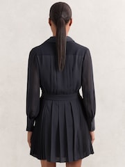 Reiss Giselle Pleated Sheer-Sleeve Mini Dress - Imagem 5 de 6