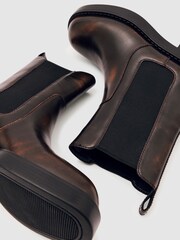 Reiss Brown Phoebe Leather Chelsea Boots - Image 5 of 5