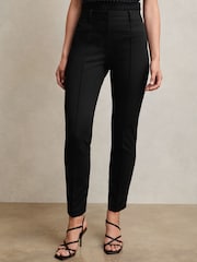 Reiss Black Norla Pintuck Tapered Trousers - Image 4 of 6