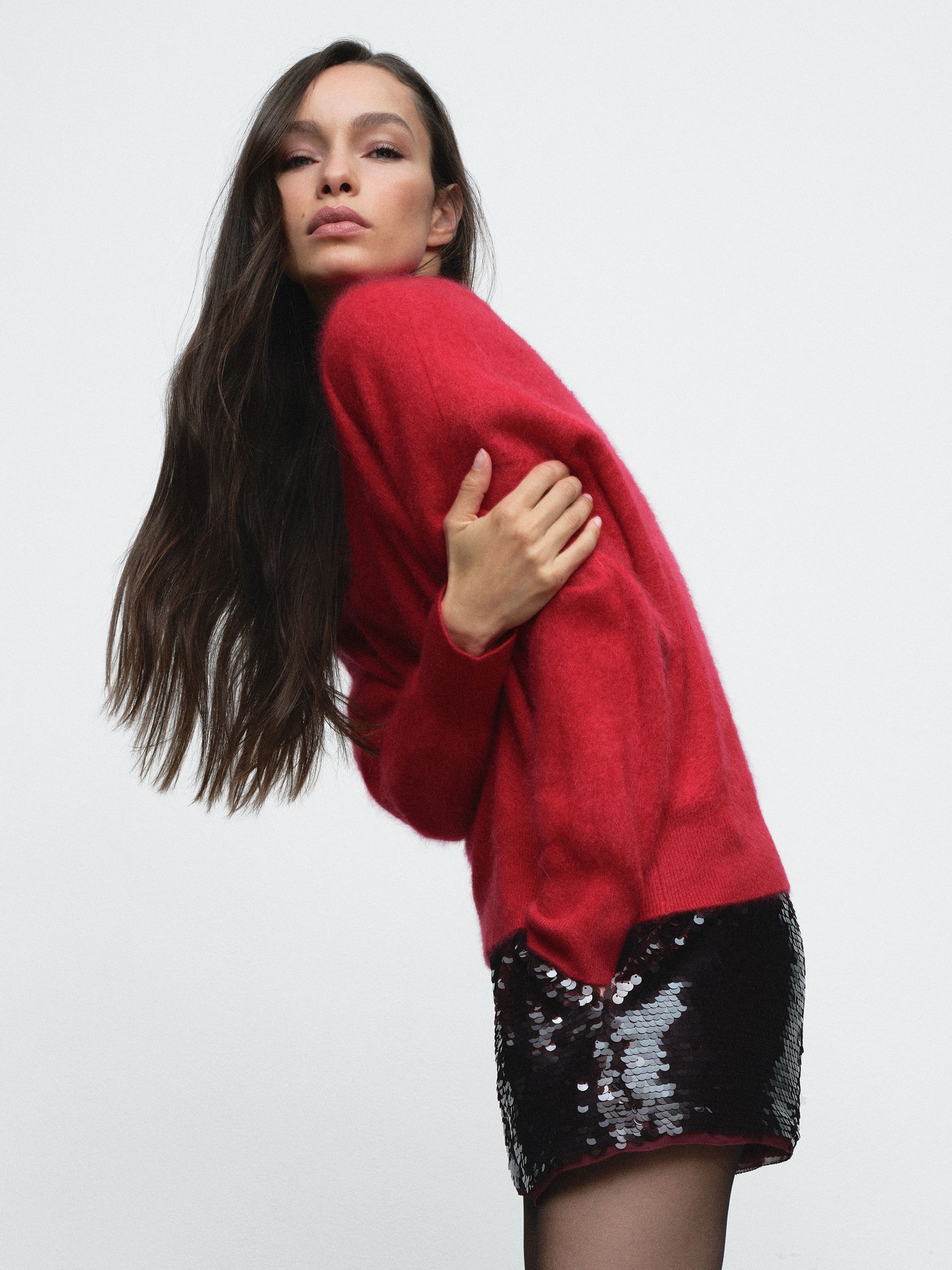 Buy Reiss Red Misha Brushed Cashmere Crew Neck Jumper from Next
