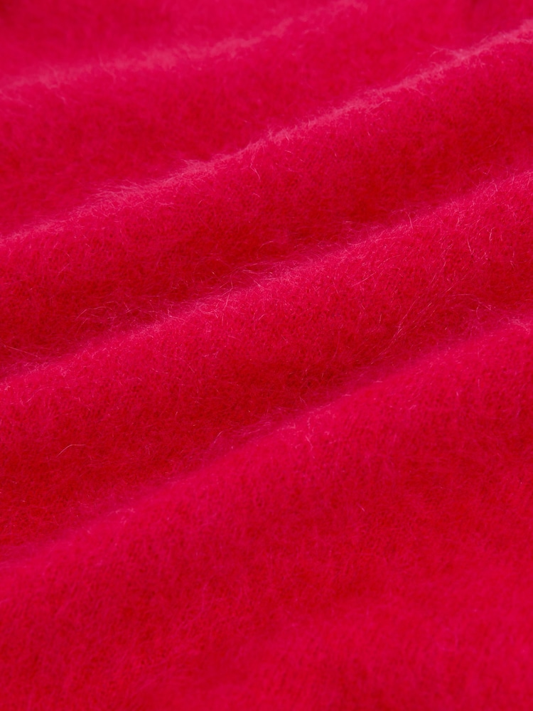 Reiss Red Misha Brushed Cashmere Crew Neck Jumper - Image 6 of 6