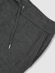 Reiss Derby Grey Melange Billings Merino Wool Cuffed Joggers - Image 6 of 6