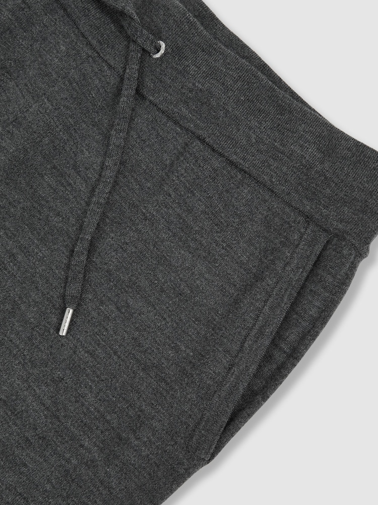 Reiss Derby Grey Melange Billings Merino Wool Cuffed Joggers - Image 6 of 6