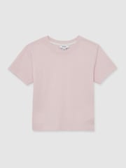Reiss Pink Belle Cotton Crew Neck T-Shirt - Image 2 of 4