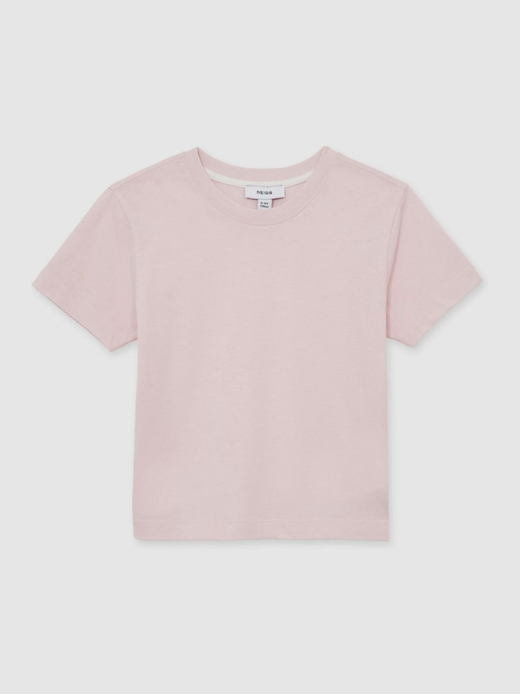 Reiss Pink Belle Cotton Crew Neck T-Shirt - Image 2 of 4