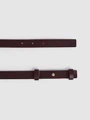 Reiss Burgundy Hayley Leather Square Hinge Belt - Image 3 of 4