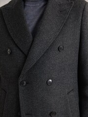 Reiss Charcoal Grey Timpano Wool-Blend Double-Breasted Overcoat - Image 3 of 6