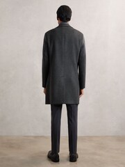 Reiss Charcoal Grey Timpano Wool-Blend Double-Breasted Overcoat - Image 5 of 6