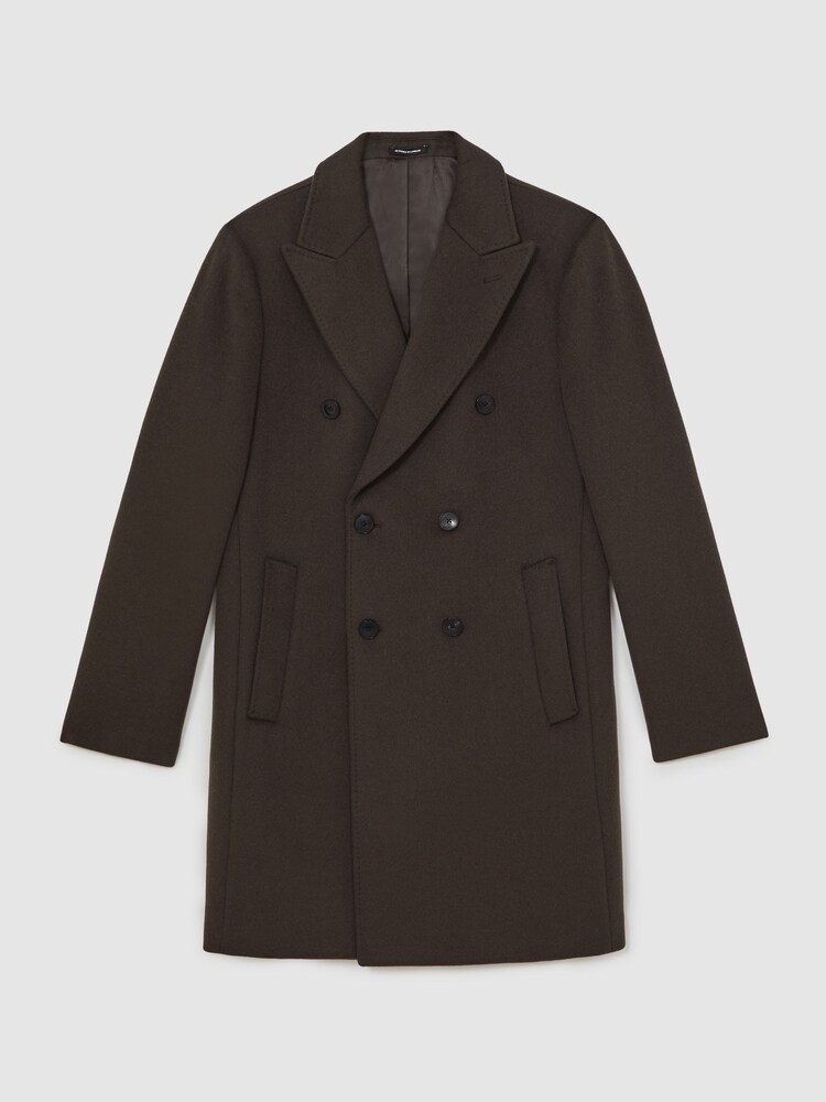 Reiss Dark Khaki Green Timpano Wool-Blend Double-Breasted Overcoat - Image 2 of 6