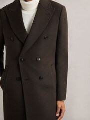 Reiss Dark Khaki Green Timpano Wool-Blend Double-Breasted Overcoat - Image 3 of 6