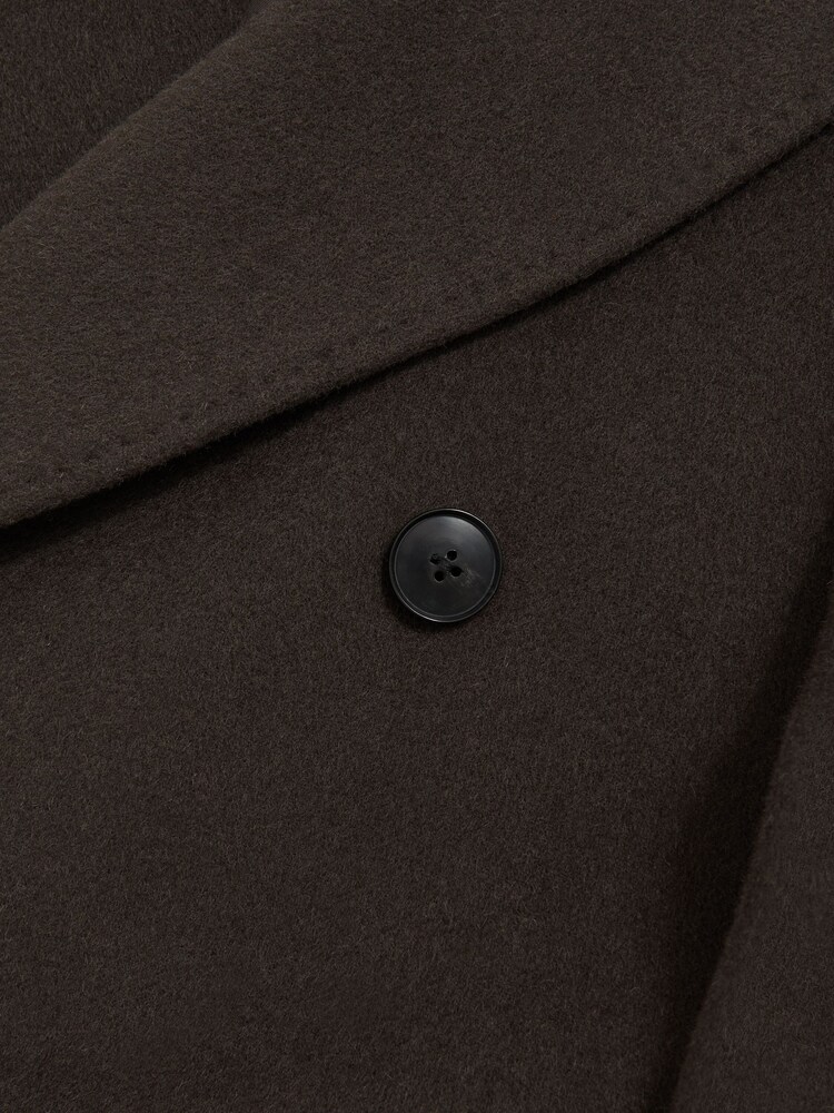Reiss Dark Khaki Green Timpano Wool-Blend Double-Breasted Overcoat - Image 6 of 6