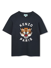 Kenzo Kids Tiger Graphic Logo Short Sleeve T-Shirt - Image 1 of 3