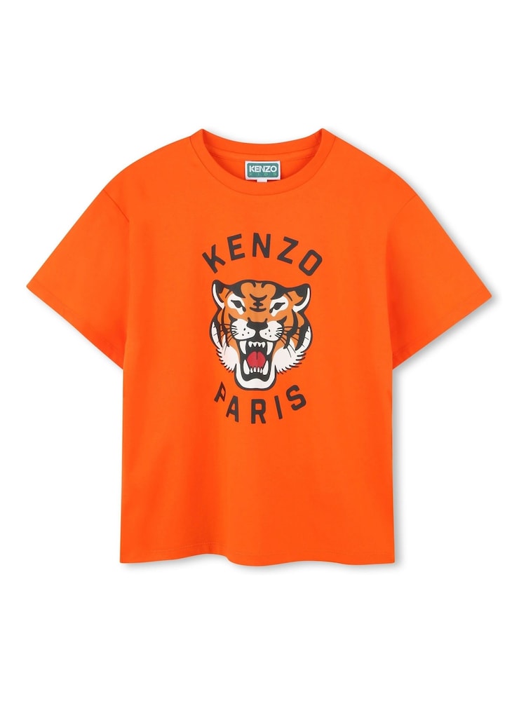Kenzo Kids Tiger Graphic Logo Short Sleeve T-Shirt - Image 1 of 3