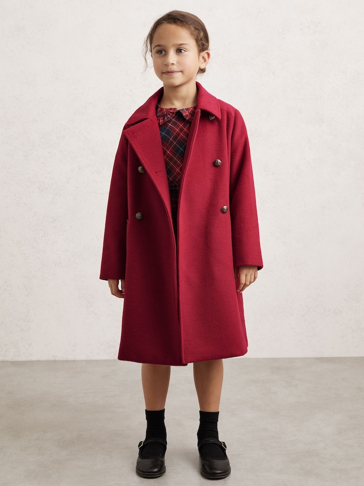 Reiss Red Mabel Wool-Blend Double-Breasted Coat - Image 1 of 4 Reiss Red Mabel Wool-Blend Double-Breasted Coat - Image 1 of 4