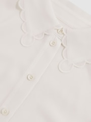 Reiss Ivory Elia Scallop-Edge Button-Through Shirt - Image 4 of 4