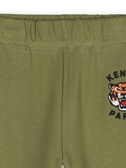 Kenzo Kids Green Embroidered Tiger Graphic Logo Textured Joggers - Image 3 of 3