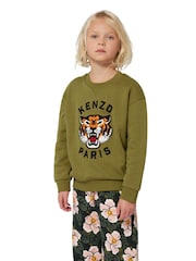 KENZO KIDS Embroidered Tiger Graphic Logo Textured Sweatshirt - Image 1 of 4