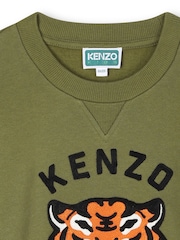 KENZO KIDS Embroidered Tiger Graphic Logo Textured Sweatshirt - Image 4 of 4