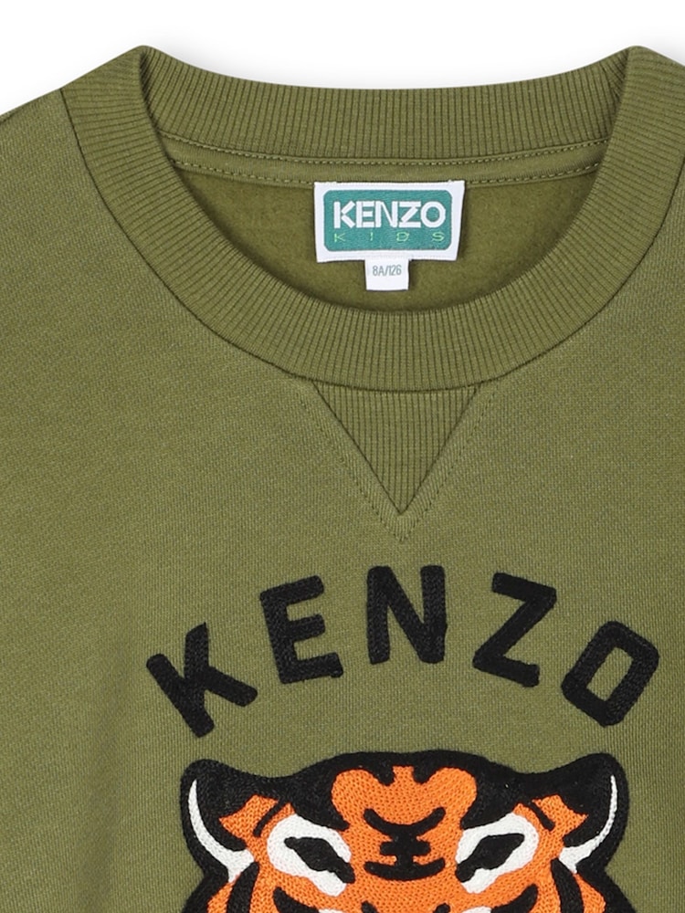 KENZO KIDS Embroidered Tiger Graphic Logo Textured Sweatshirt - Image 4 of 4