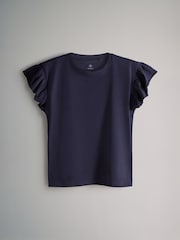 The Set Navy/Berry/Brown/Cream 4 Pack Ruffle Short Sleeve T-Shirts - Image 3 of 7