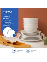Mikasa 12 Piece White Chalk Porcelain Dinner Set - Image 5 of 5